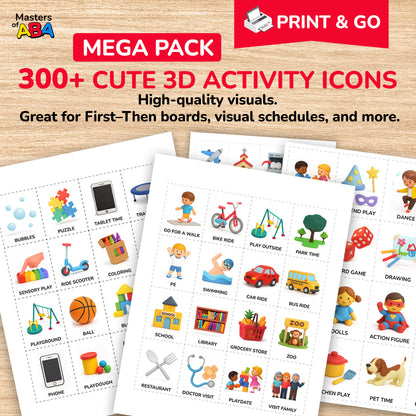 First-then board mega pack with 300 plus activity icons for routines and reinforcement