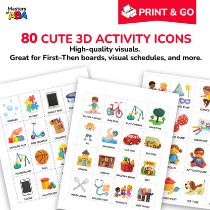 First-then board activity icons printable for transitions, routines, and task completion