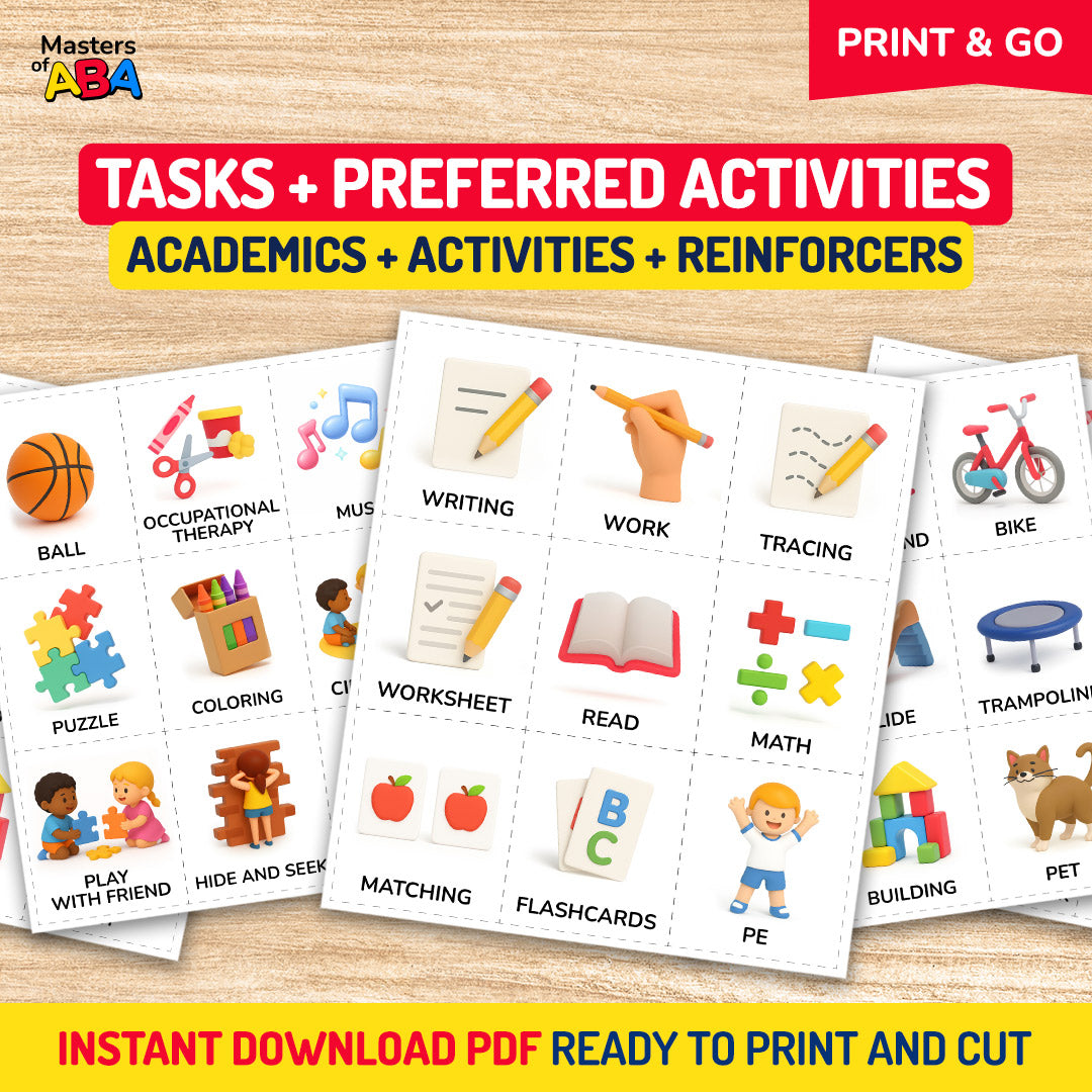 PECS Cards printable visual supports for academic tasks, preferred activities, reinforcers, choice boards, and ABA therapy routines.