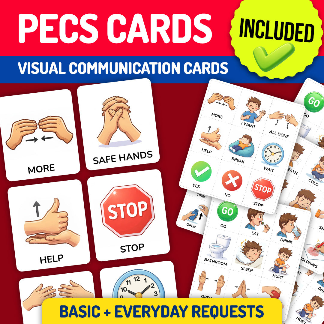 PECS cards, communication cards printable included in the ABA visual supports essential bundle