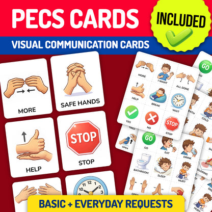 PECS cards, communication cards printable included in the ABA visual supports essential bundle