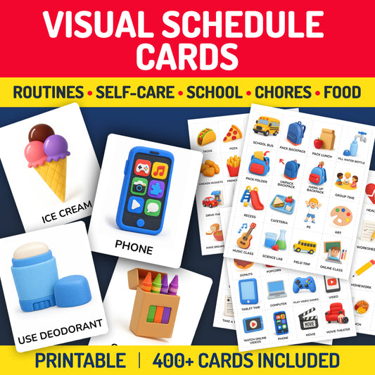 Routine Cards Mega Pack, 400+ Printable Visual Schedule Cards, First Then Boards & Token Board Visuals
