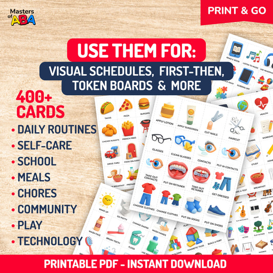 Routine Cards Mega Pack, 400+ Printable Visual Schedule Cards, First Then Boards & Token Board Visuals